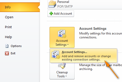 On the File tab, select Account Settings twice.