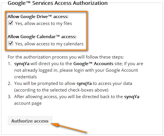 Setting up syncing between Google and Outlook calendars with SynqYa