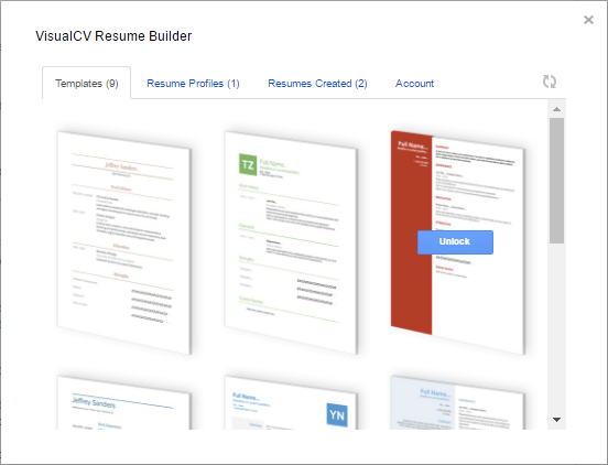 Resume templates in Google Docs